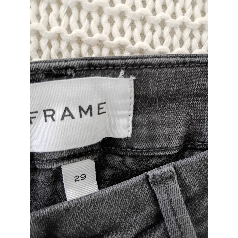 FRAME Le Crop Mini Boot‎ Jeans 29x26 Brisbane Band Gray Cropped Flare NWOT Denim - Picture 5 of 12